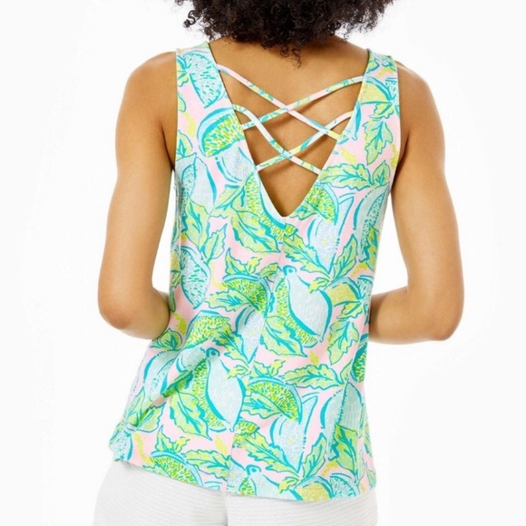 Lilly Pulitzer Kristen Top Urchin Pink Vitamin Sea Size Small EUC - Picture 2 of 4